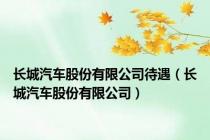长城汽车股份有限公司待遇（长城汽车股份有限公司）