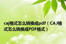 caj格式怎么转换成pdf（CAJ格式怎么转换成PDF格式）