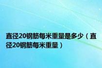 直径20钢筋每米重量是多少（直径20钢筋每米重量）