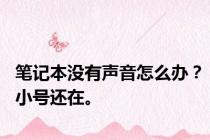 笔记本没有声音怎么办？小号还在。