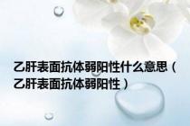 乙肝表面抗体弱阳性什么意思（乙肝表面抗体弱阳性）
