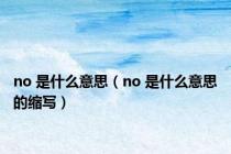no 是什么意思（no 是什么意思的缩写）