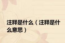 注释是什么（注释是什么意思）