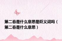 第二春是什么意思是贬义词吗（第二春是什么意思）