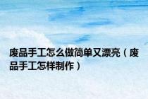 废品手工怎么做简单又漂亮（废品手工怎样制作）
