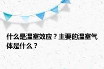 什么是温室效应？主要的温室气体是什么？