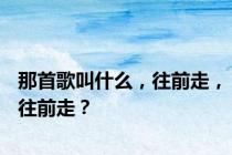 那首歌叫什么，往前走，往前走？