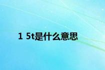 1 5t是什么意思