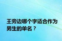 王旁边哪个字适合作为男生的单名？