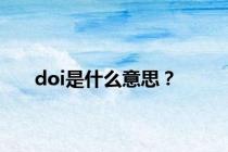 doi是什么意思？