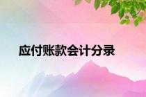 应付账款会计分录