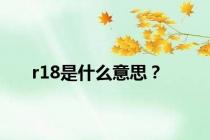 r18是什么意思？
