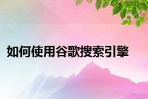 如何使用谷歌搜索引擎