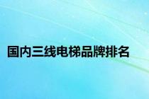 国内三线电梯品牌排名