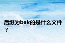 后缀为bak的是什么文件？