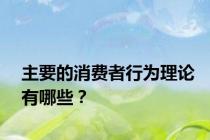主要的消费者行为理论有哪些？