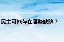 民主可能存在哪些缺陷？