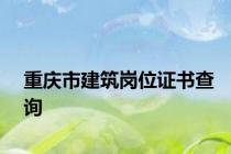 重庆市建筑岗位证书查询
