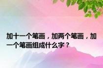 加十一个笔画，加两个笔画，加一个笔画组成什么字？