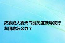 浓雾或大雾天气能见度低导致行车困难怎么办？