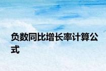 负数同比增长率计算公式