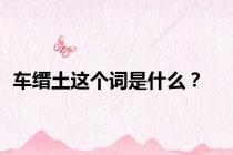 车缙土这个词是什么？