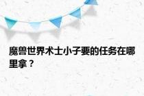 魔兽世界术士小子要的任务在哪里拿？