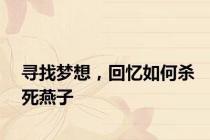 寻找梦想，回忆如何杀死燕子