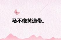 马不像黄道带。