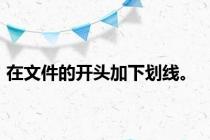 在文件的开头加下划线。