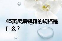 45英尺集装箱的规格是什么？