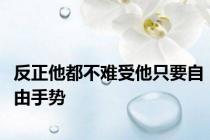 反正他都不难受他只要自由手势