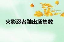 火影忍者鼬出场集数