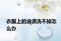 衣服上的油渍洗不掉怎么办