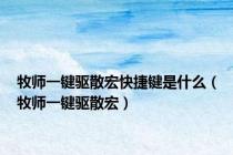 牧师一键驱散宏快捷键是什么（牧师一键驱散宏）
