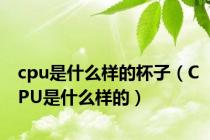 cpu是什么样的杯子（CPU是什么样的）