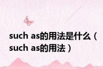 such as的用法是什么（such as的用法）