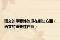 语文的重要性体现在哪些方面（语文的重要性在哪）