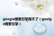 google搜索引擎用不了（goolge搜索引擎）