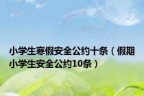 小学生寒假安全公约十条（假期小学生安全公约10条）