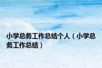 小学总务工作总结个人（小学总务工作总结）