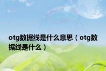 otg数据线是什么意思（otg数据线是什么）