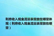利息收入现金流量表里放在哪里体现（利息收入现金流量表里放在哪里）