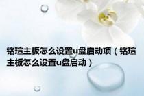 铭瑄主板怎么设置u盘启动项（铭瑄主板怎么设置u盘启动）