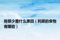 排尿少是什么原因（利尿的食物有哪些）