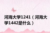 河海大学1241（河海大学1442是什么）