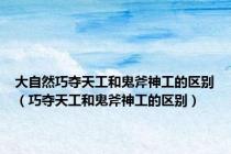 大自然巧夺天工和鬼斧神工的区别（巧夺天工和鬼斧神工的区别）