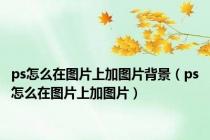 ps怎么在图片上加图片背景（ps怎么在图片上加图片）