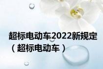 超标电动车2022新规定（超标电动车）