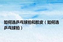 如何选乒乓球拍和胶皮（如何选乒乓球拍）